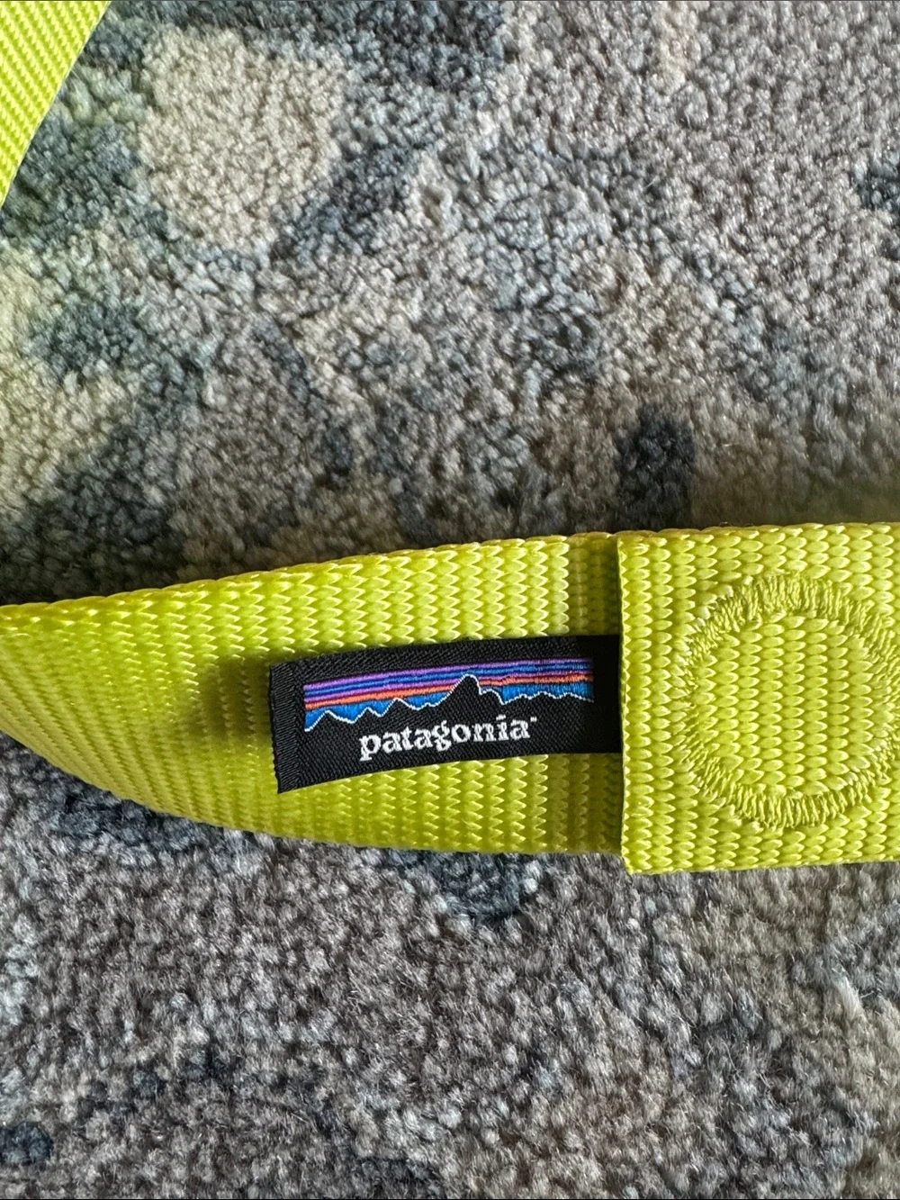 Patagonia Neon Yellow Webbing Belt with Metal Slide Buckle